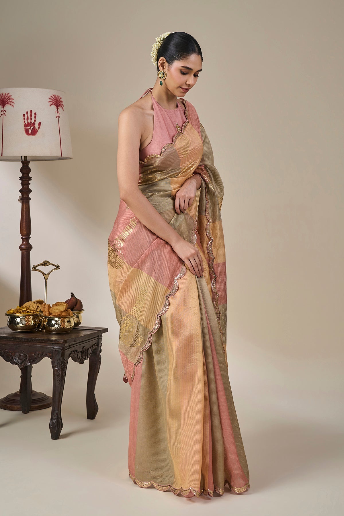 Malabar Grove Stripe Saree