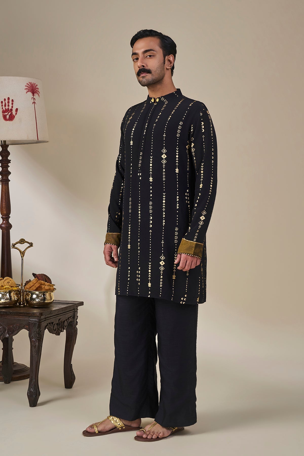 Black Celestial Moonfall Kurta