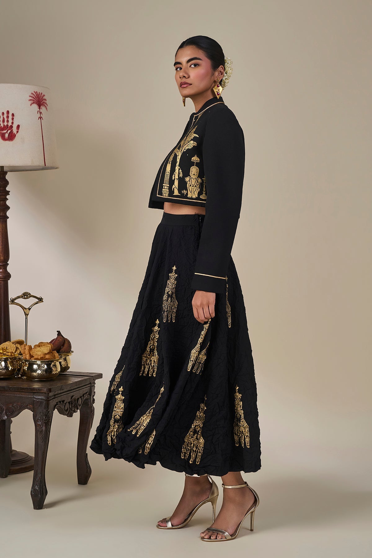 Black Malabar Heirloom Skirt Set
