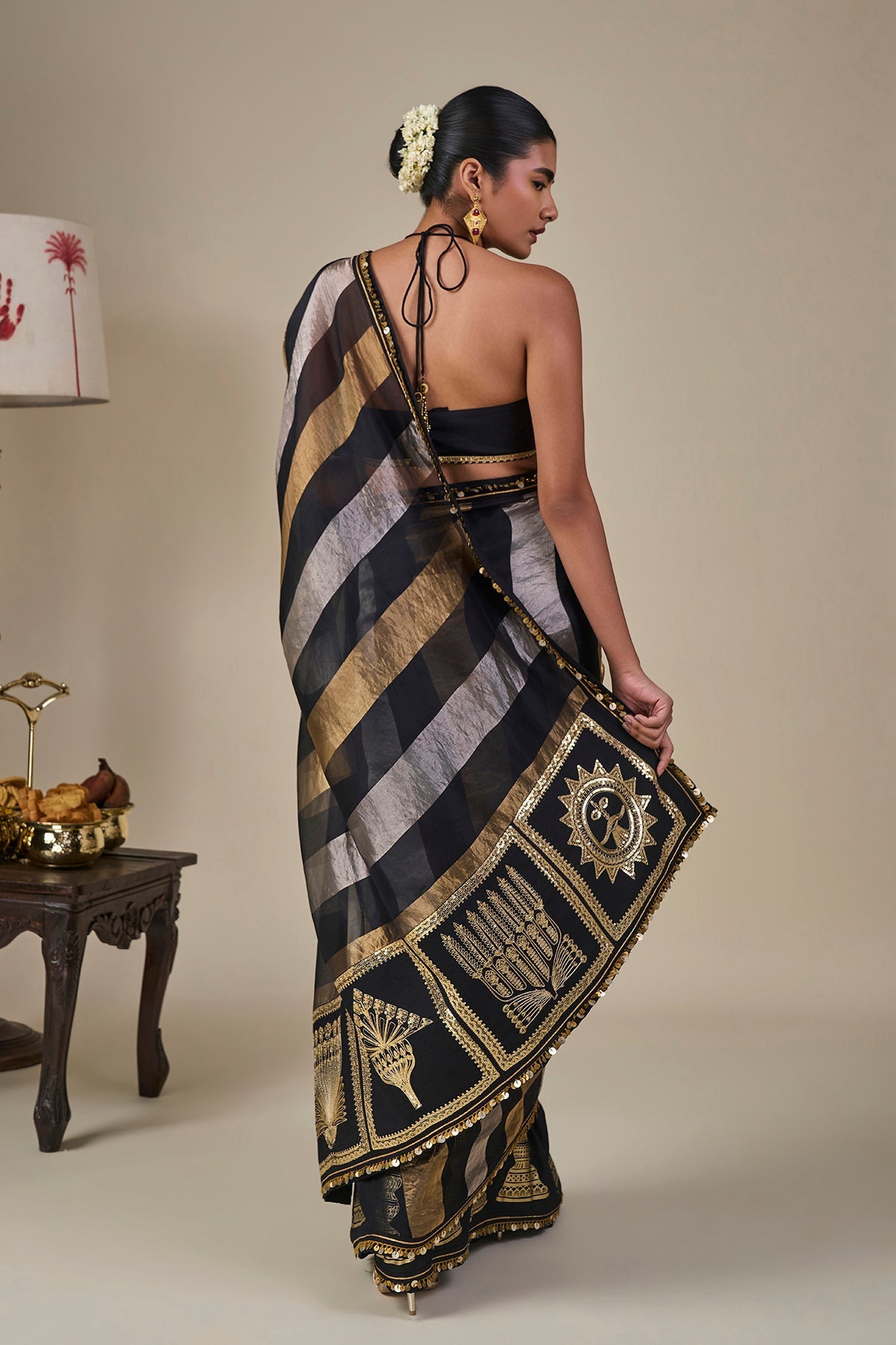 Black The Glided Lantern Saree