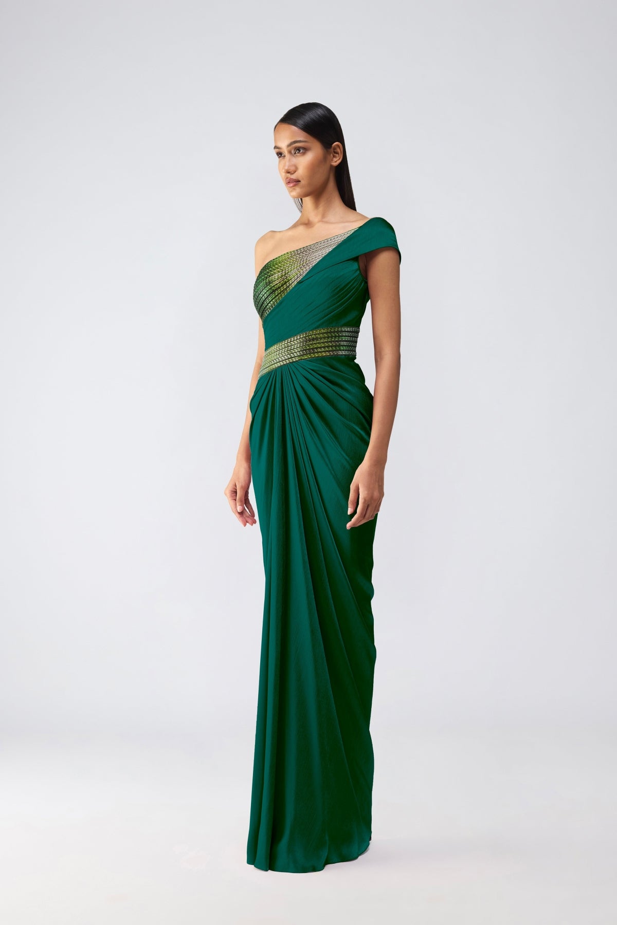 Metallic Glitch Gown