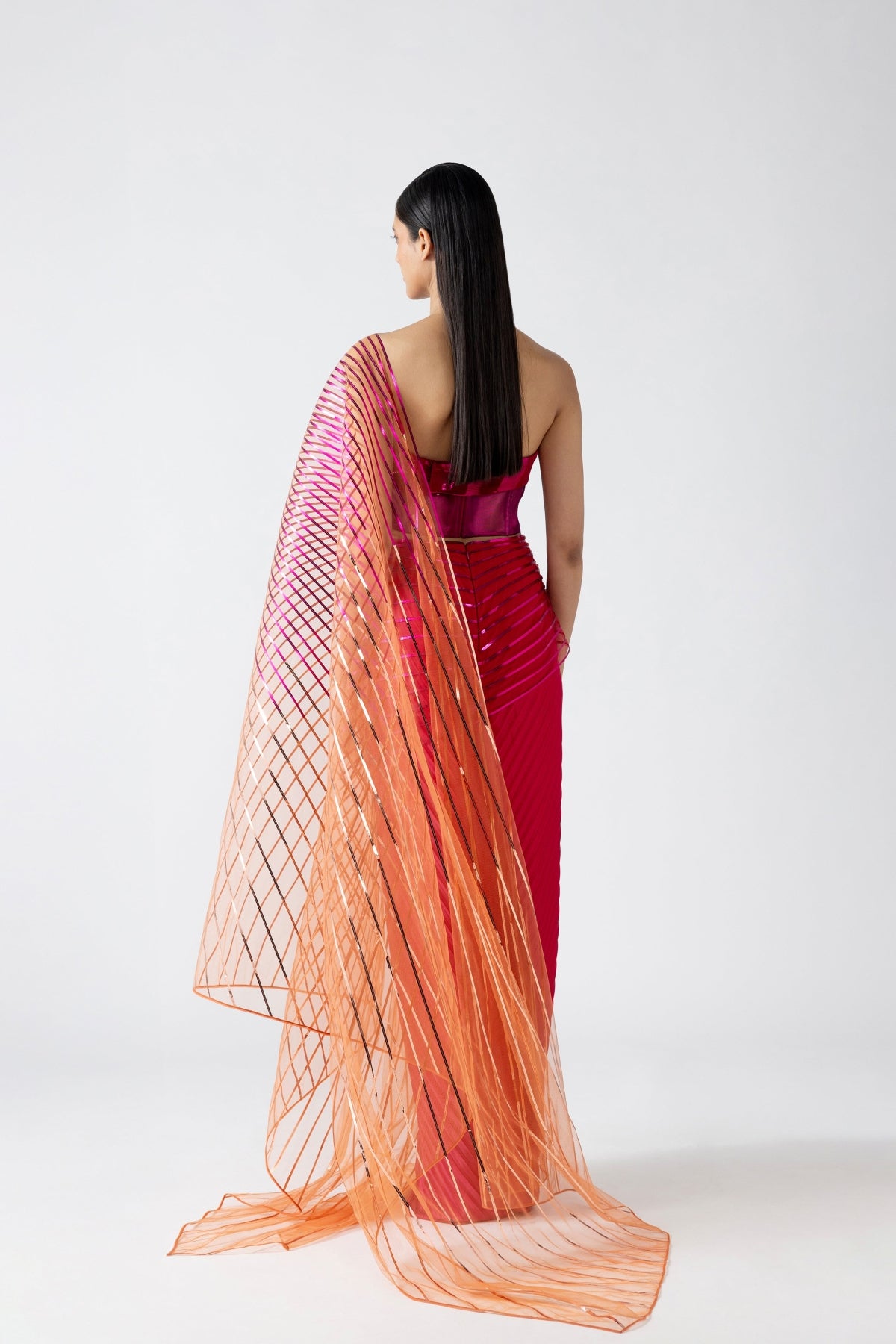 Metallic Saree And Bustier