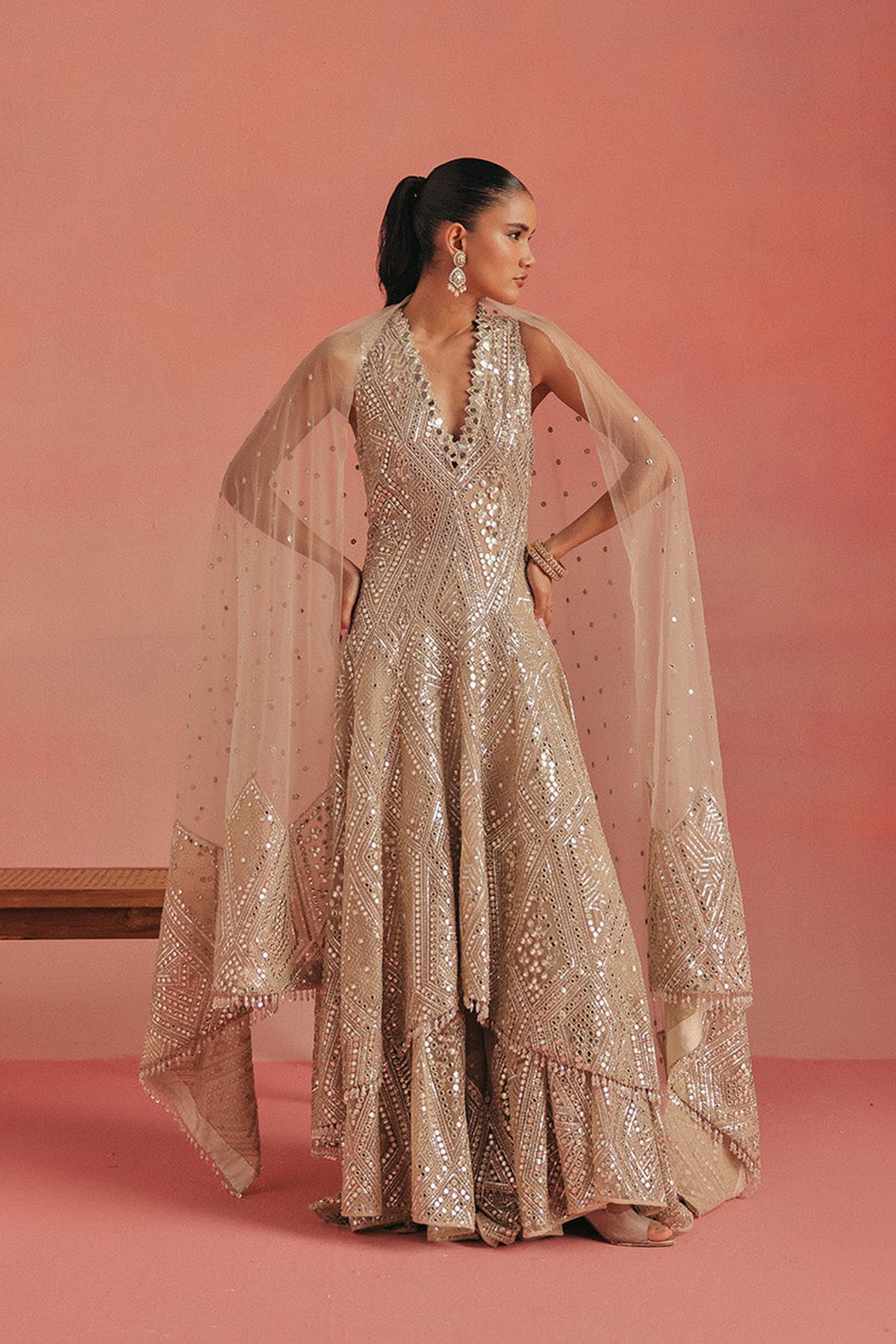 Mirrorwork Applique Dupatta
