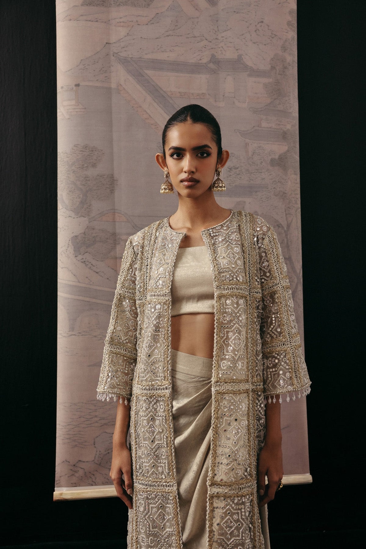 Mirrorwork Multi Panel Long Jacket