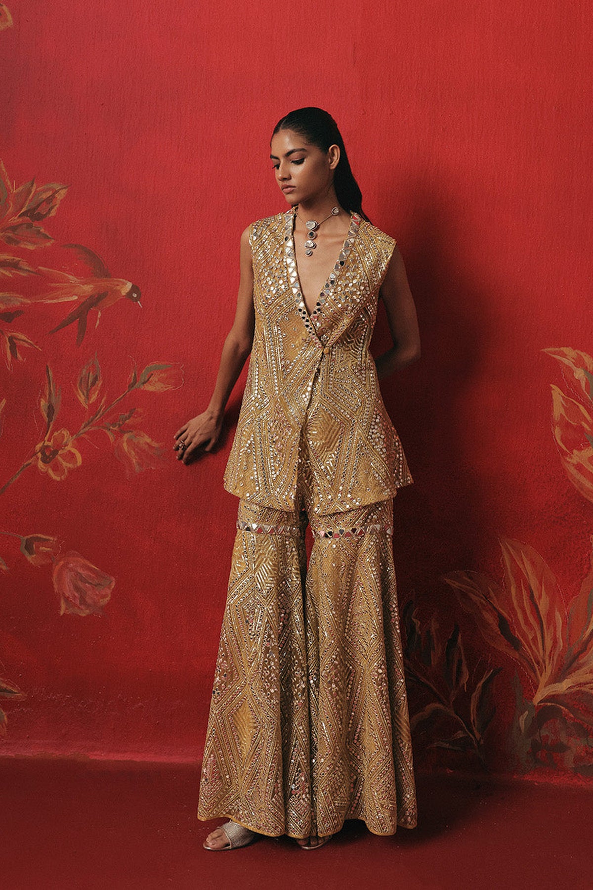 Mirrorwork Shararas