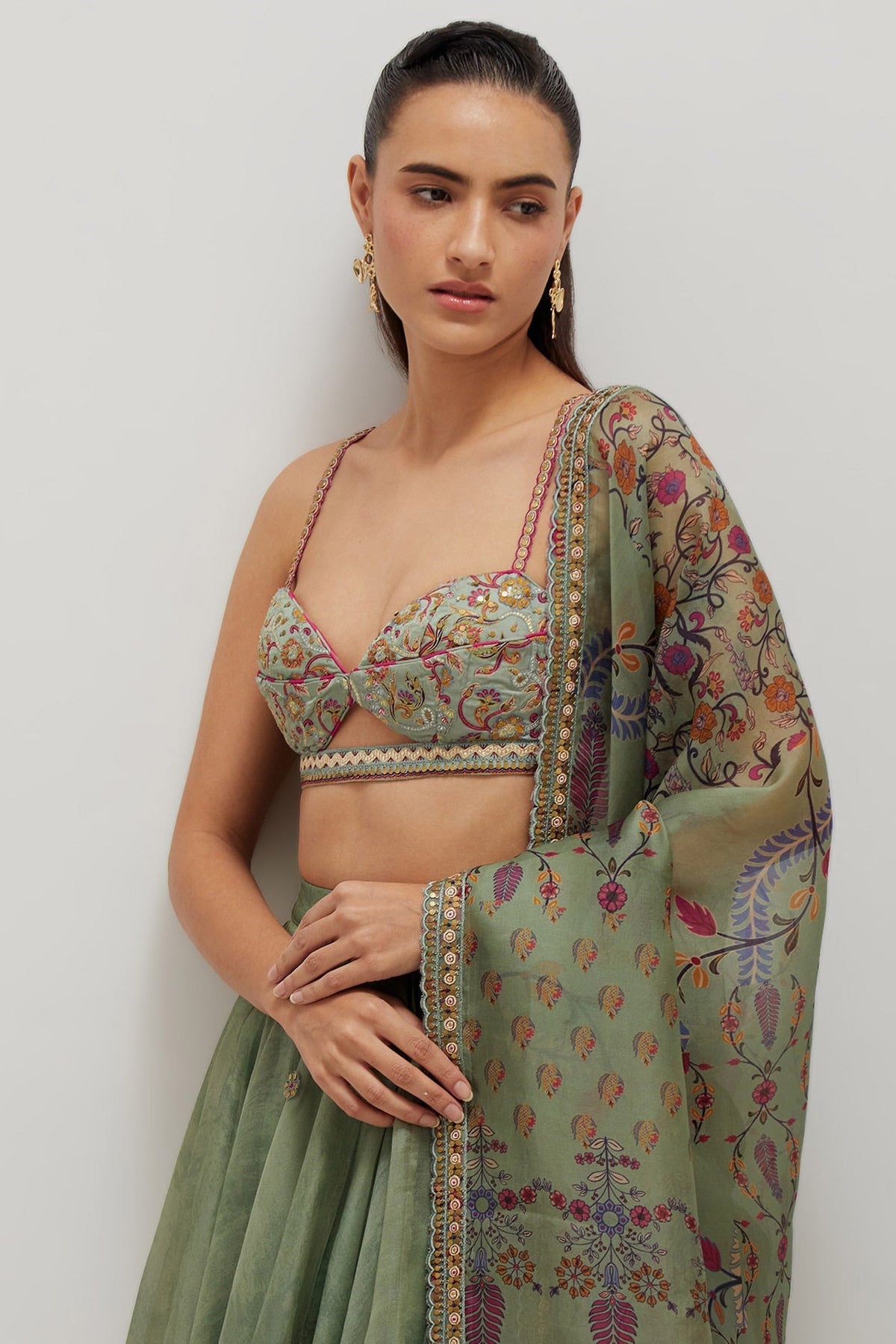 Moh Bralette Lehenga Set