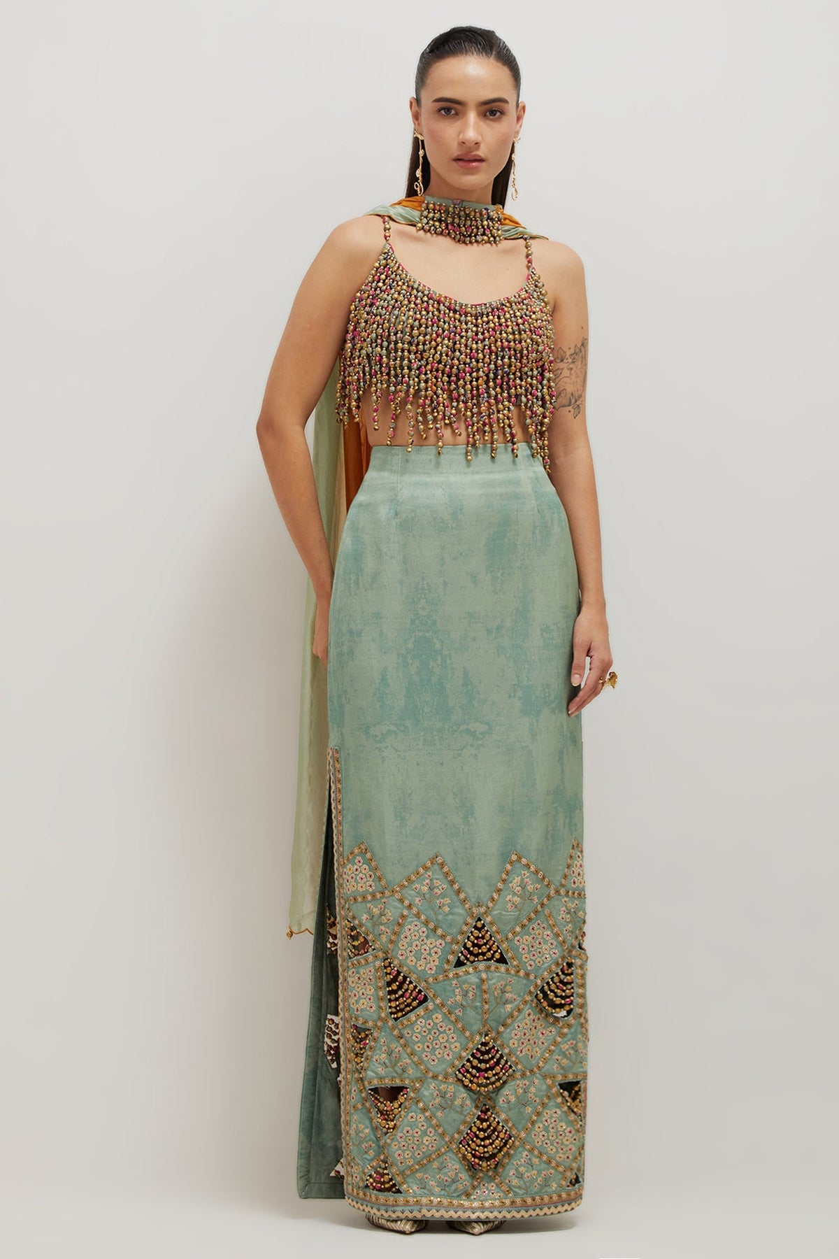 Sage Pencil Skirt Set
