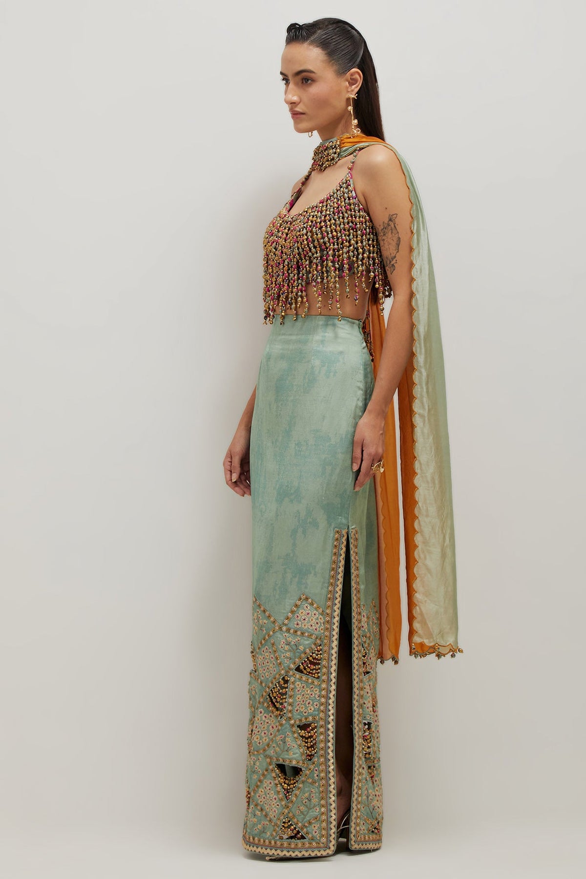 Sage Pencil Skirt Set