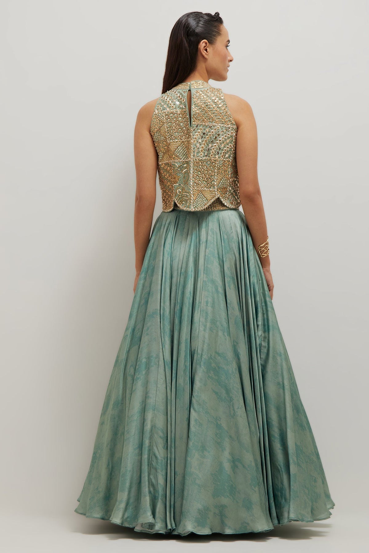 Artistic Scallop Top And Skirt