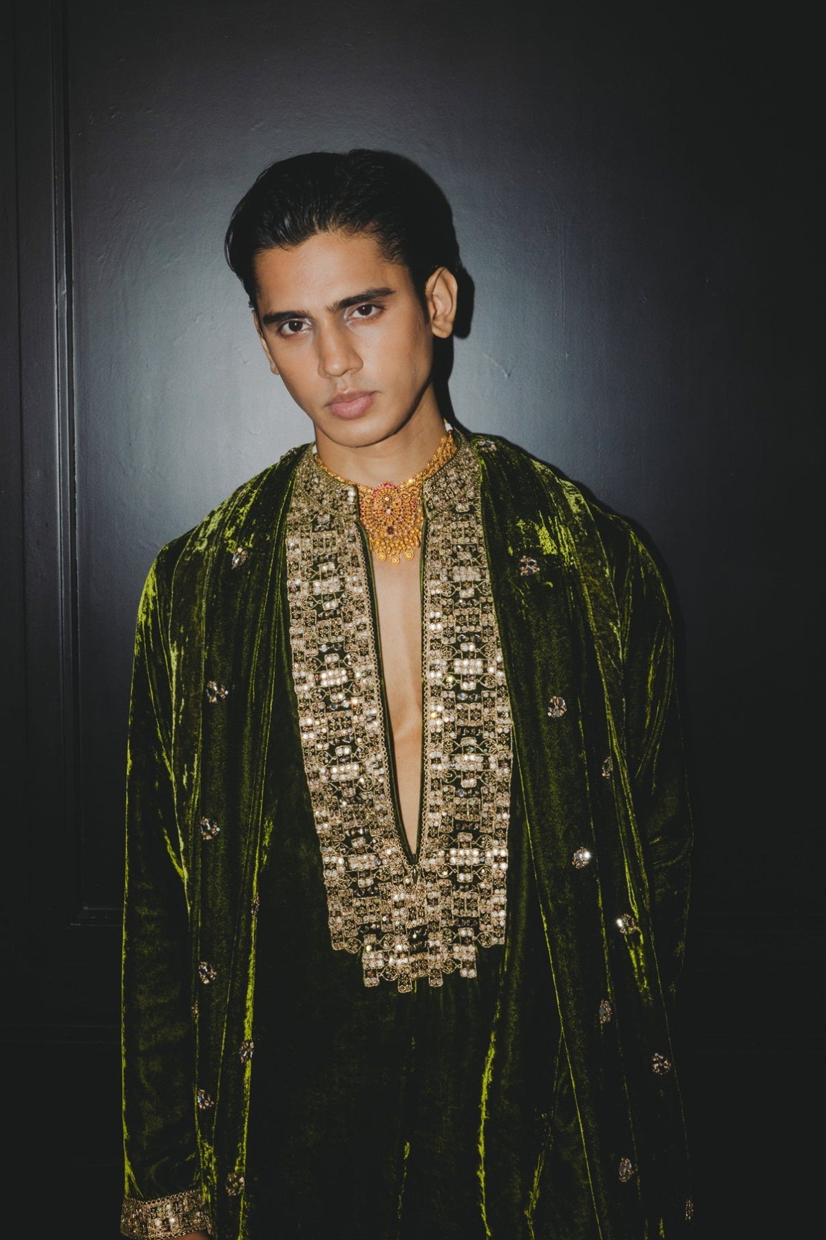 Moh Velvet Kurta set