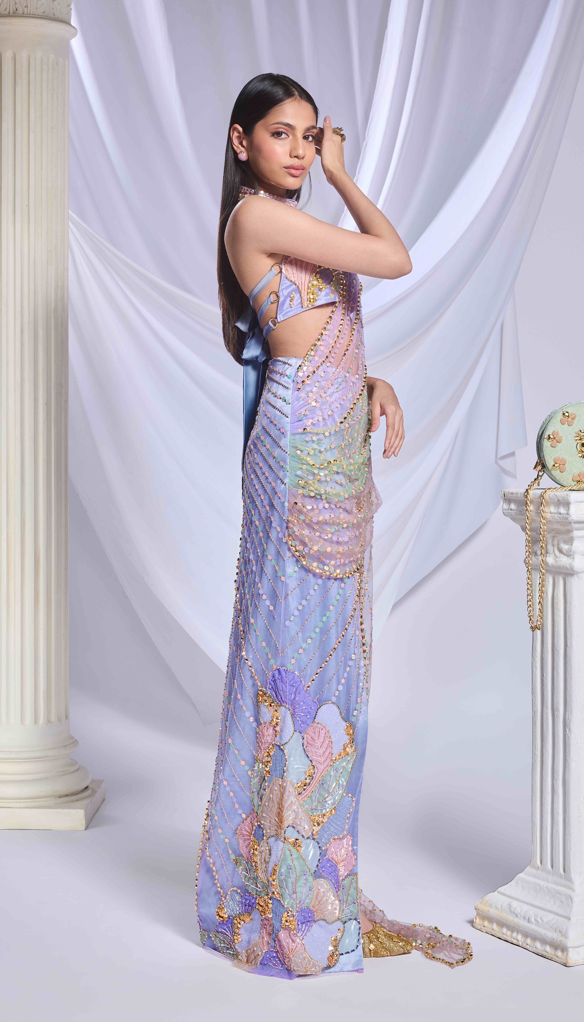 Moonlit Melody Saree Set
