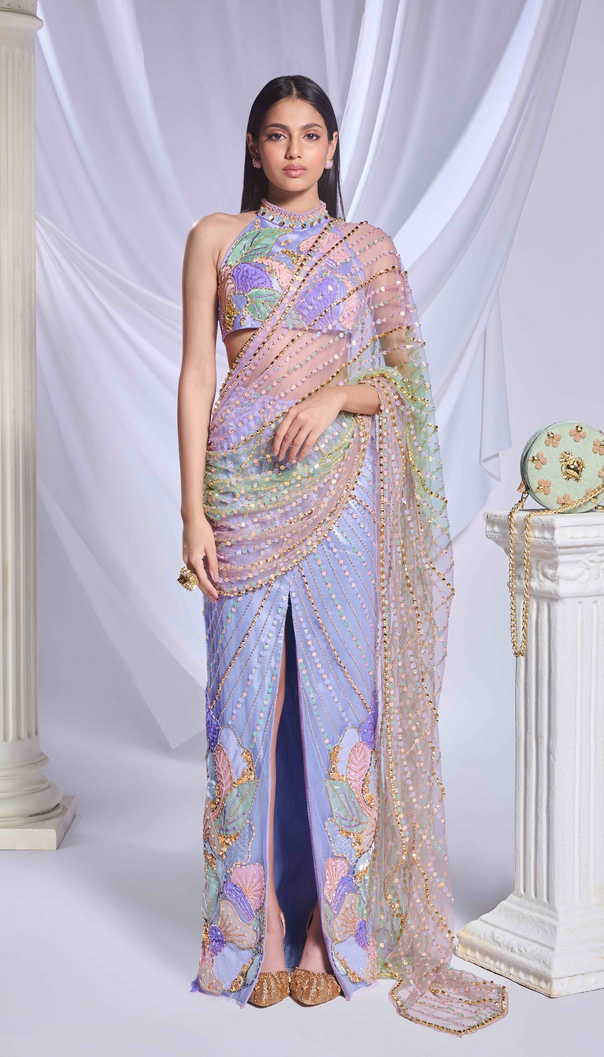 Moonlit Melody Saree Set