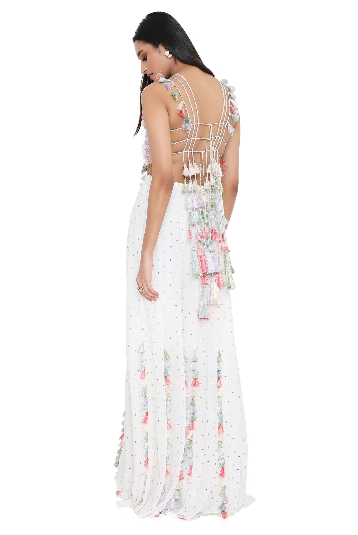 Myza Off White Embroidered Choli With Sharara