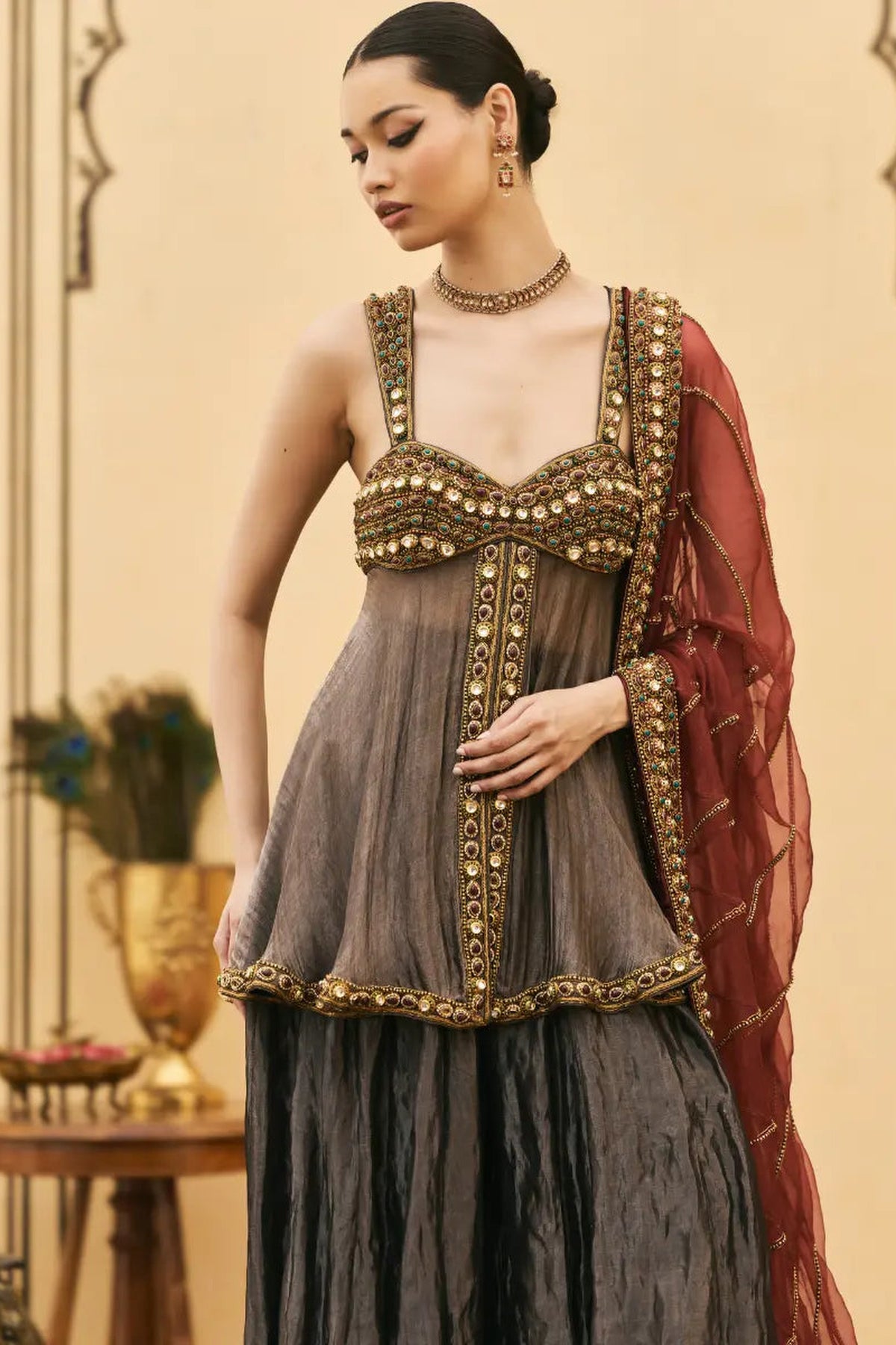 Neel-Shyam Tissue Organza Sharara Set
