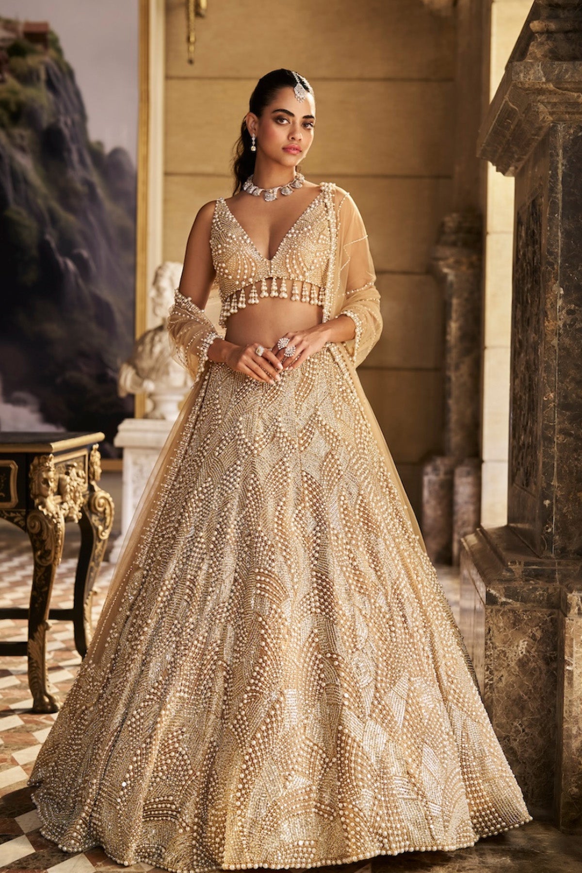 Nude Pearl Lehenga Set