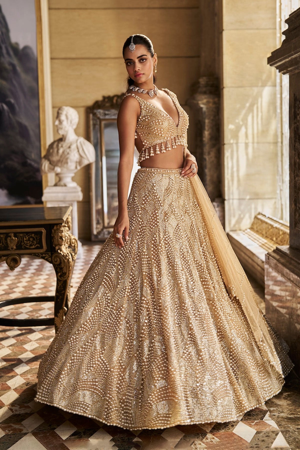 Nude Pearl Lehenga Set
