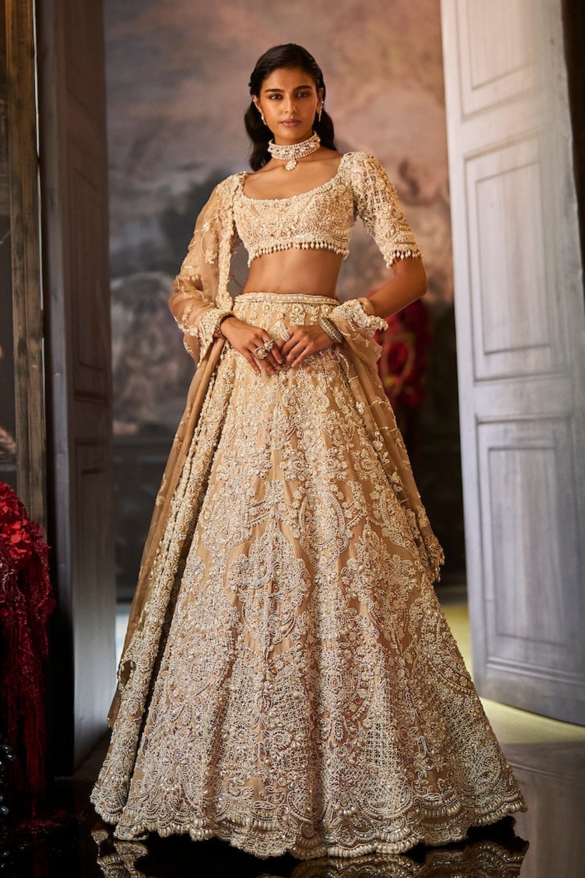 Nude Pearl Lehenga Set