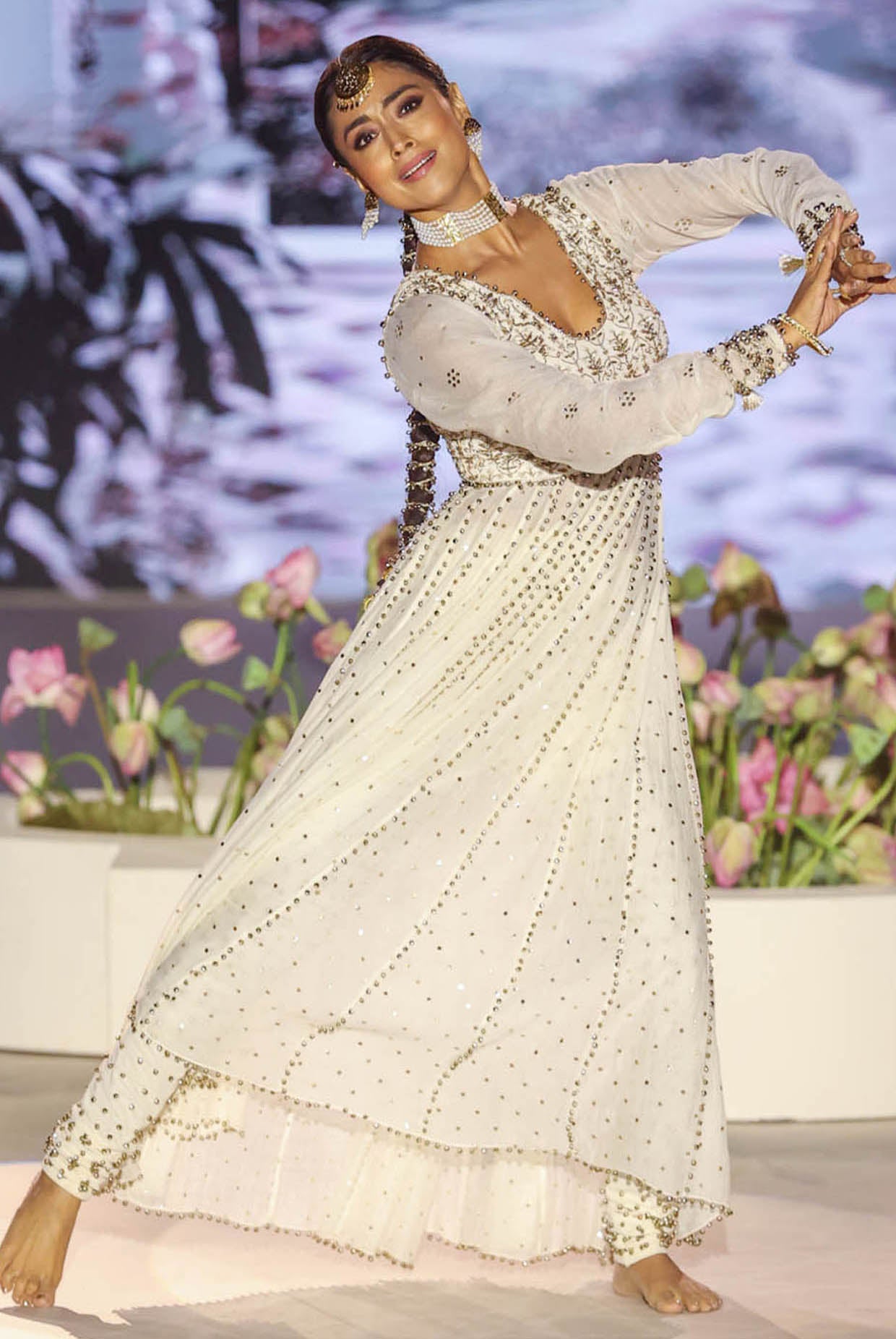 Off White Embroidered Anarkali And Churidar With Dupatta