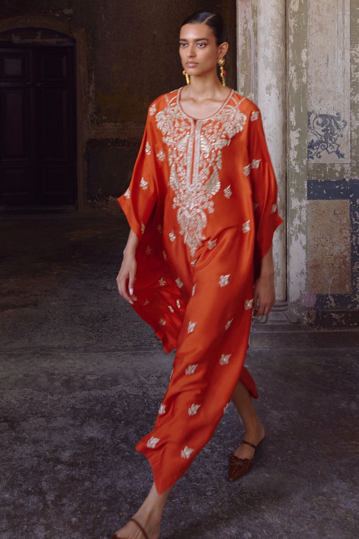 Orange Inaya Kaftan Set