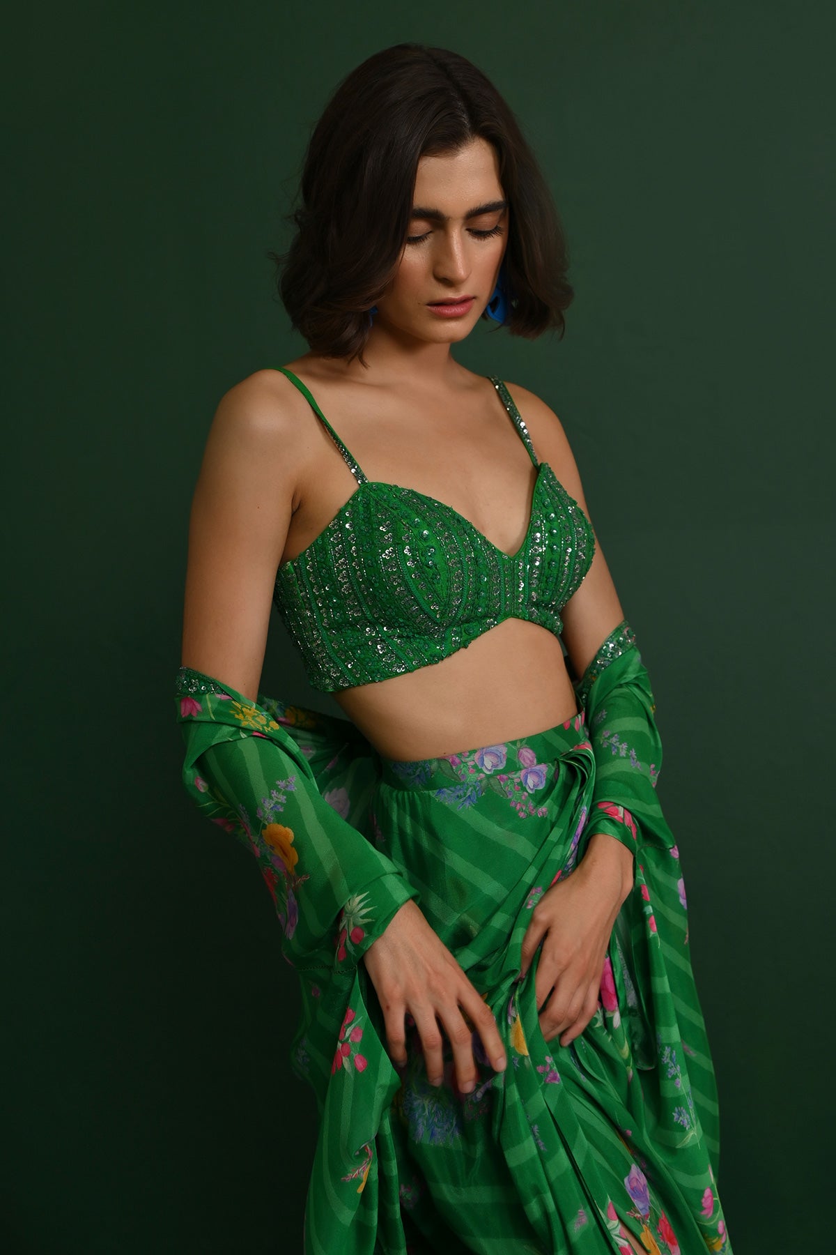 Adele Georgette Drape Skirt Set