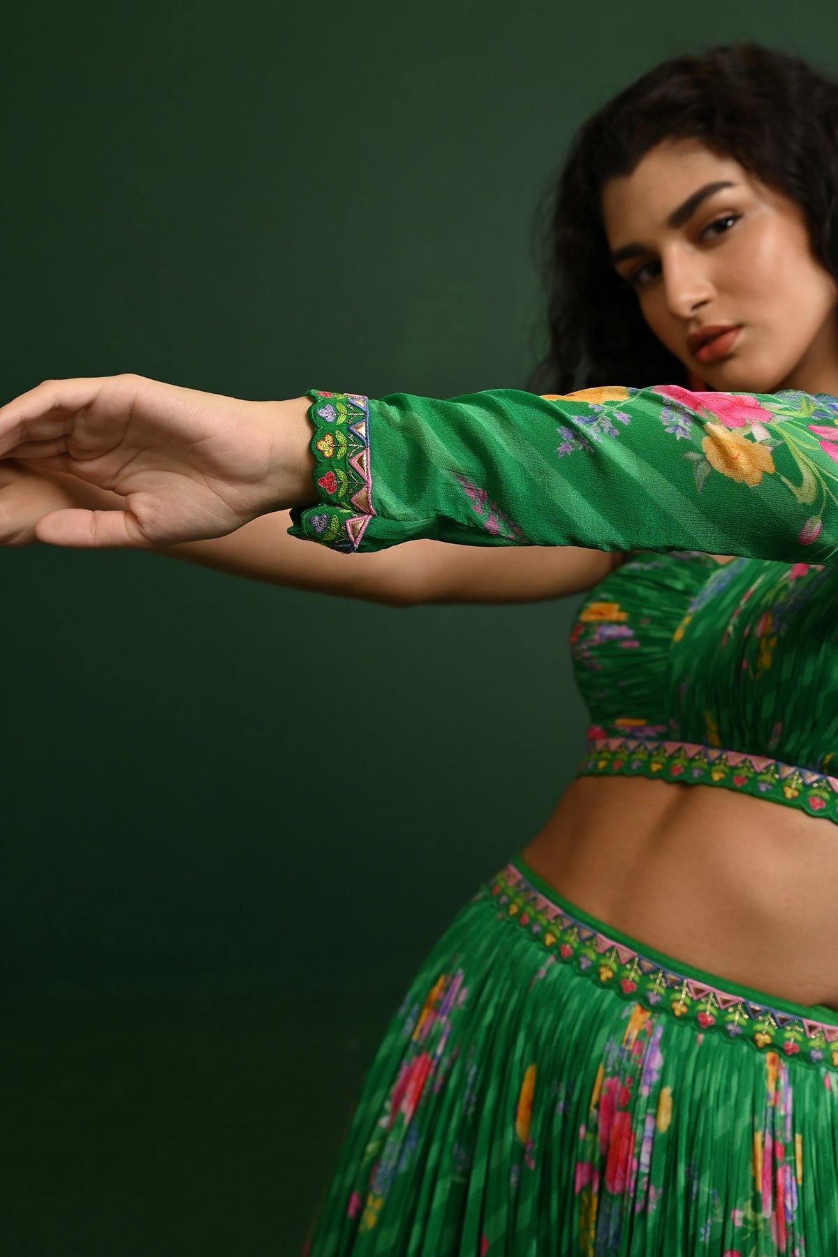 ADELE GEORGETTE RUCHED ONE SHOULDER SET