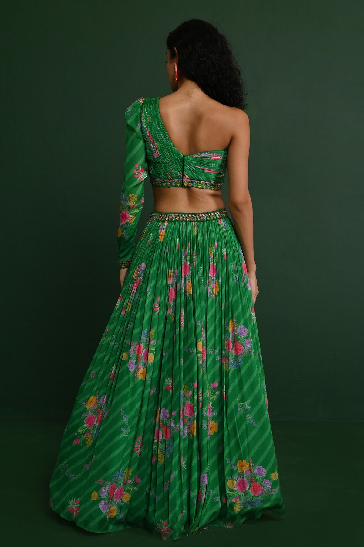 ADELE GEORGETTE RUCHED ONE SHOULDER SET