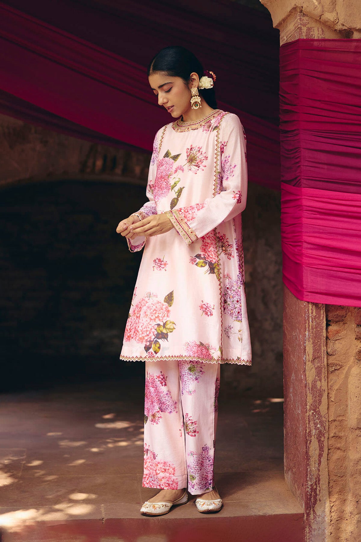 Peach Floral Coord set