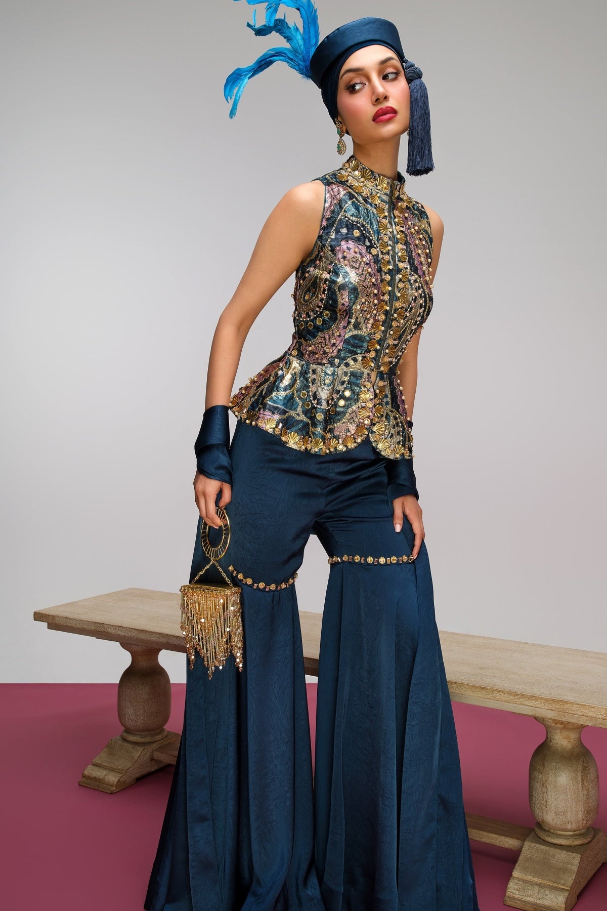 Petrol blue pop paisley - Sharara