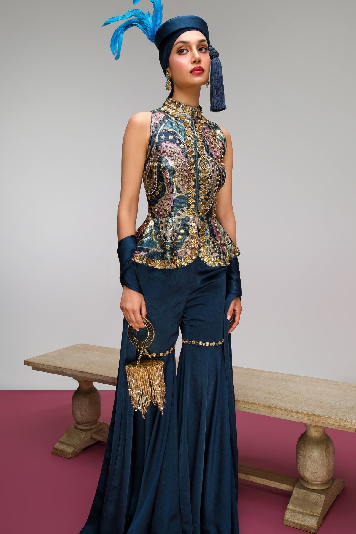 Petrol blue pop paisley - Sharara