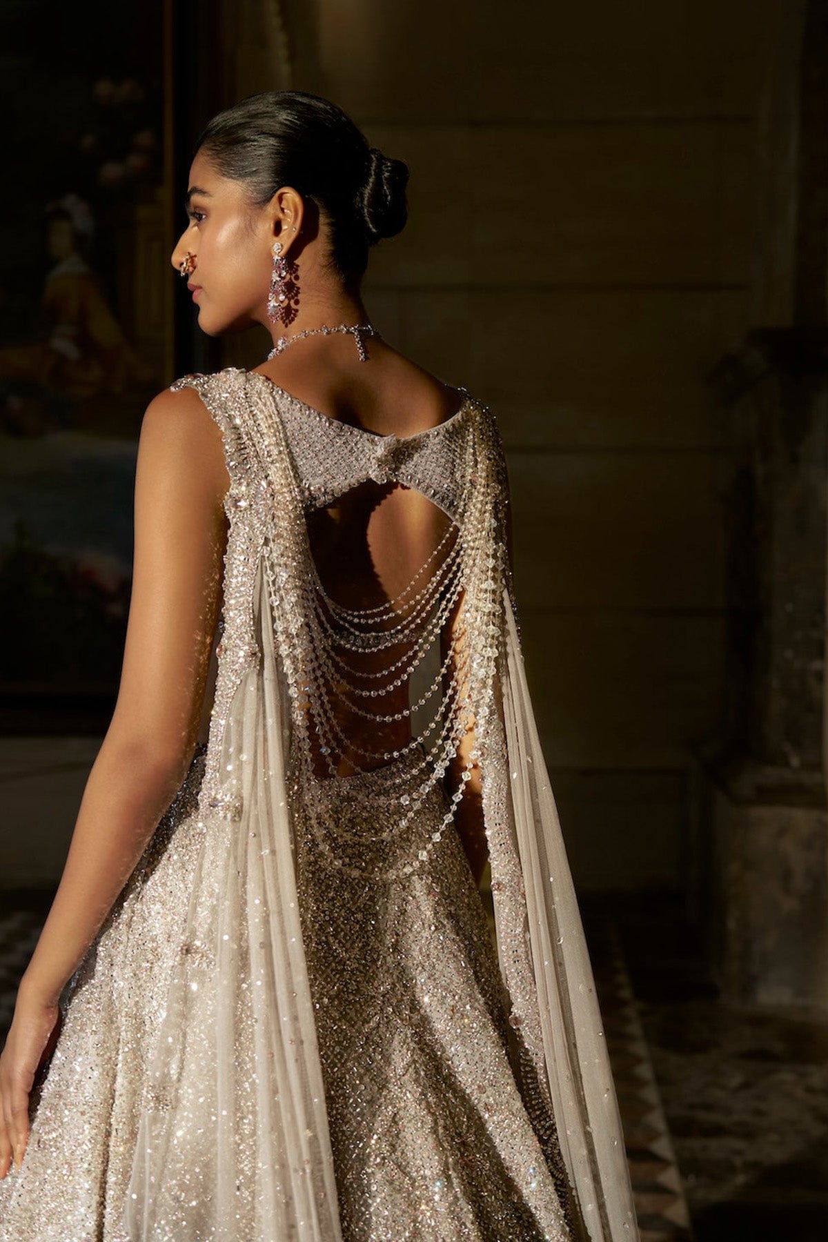 Pink Crystal Lehenga Set