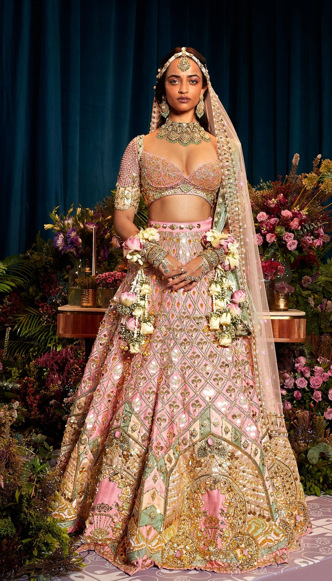 ALICE - BABY PINK ROYAL CARRIAGE LEHENGA SET