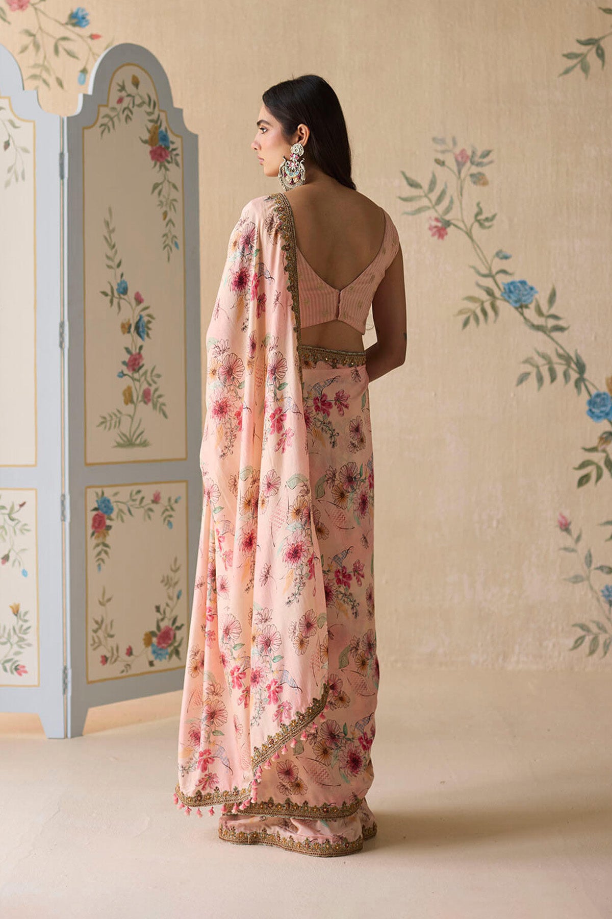 Pink Silk saree