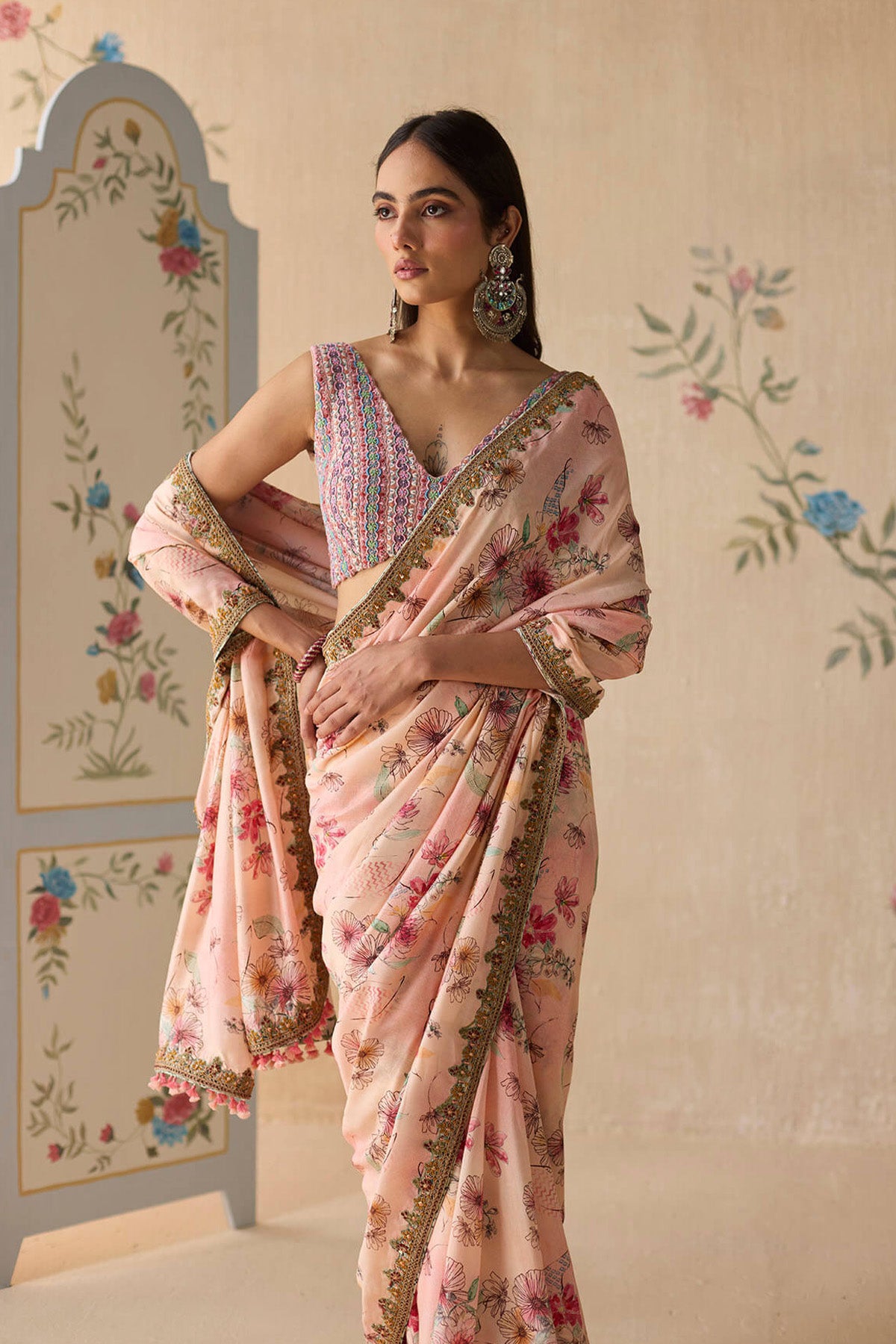 Pink Silk saree