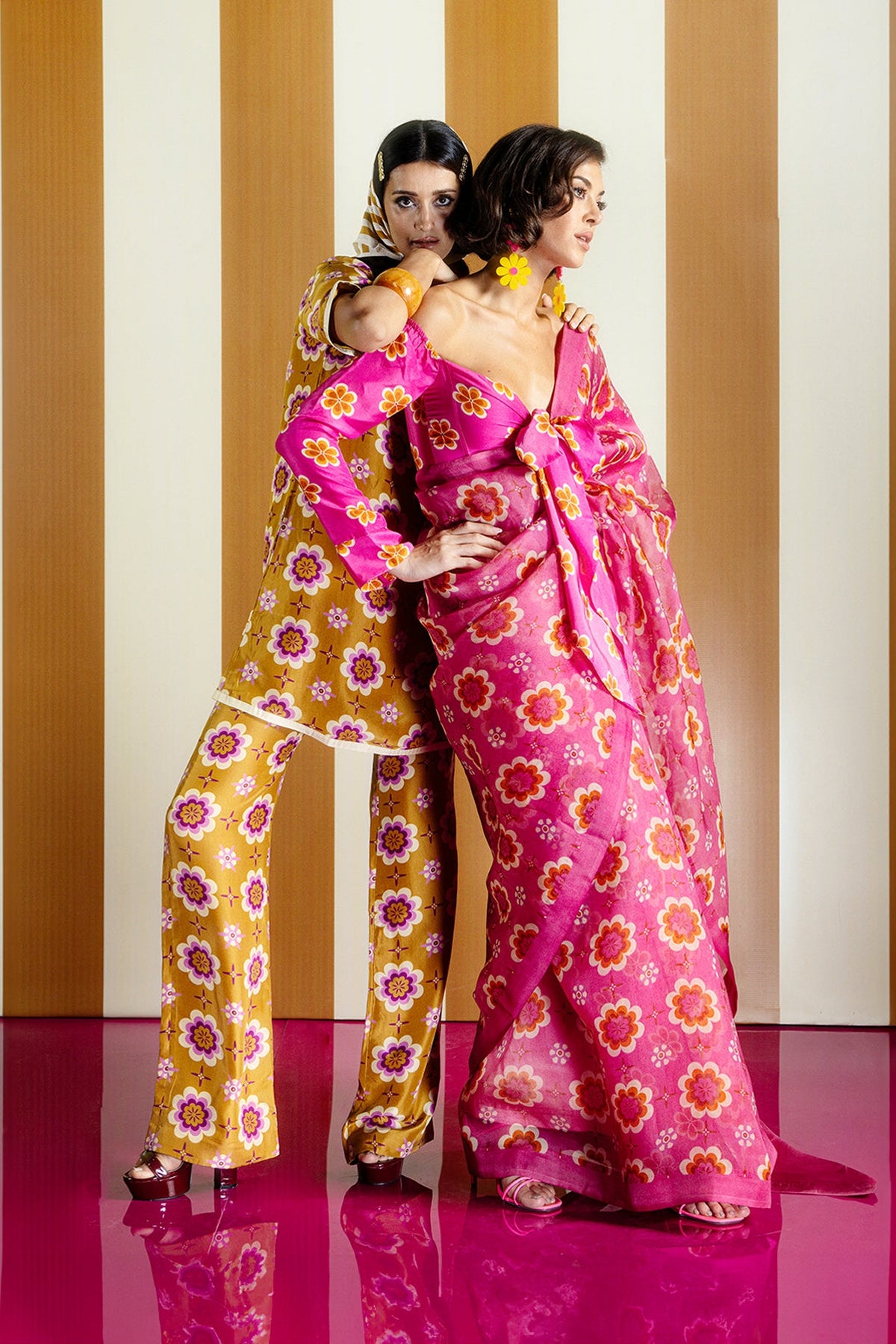 Pink Twiggy Bloom Saree