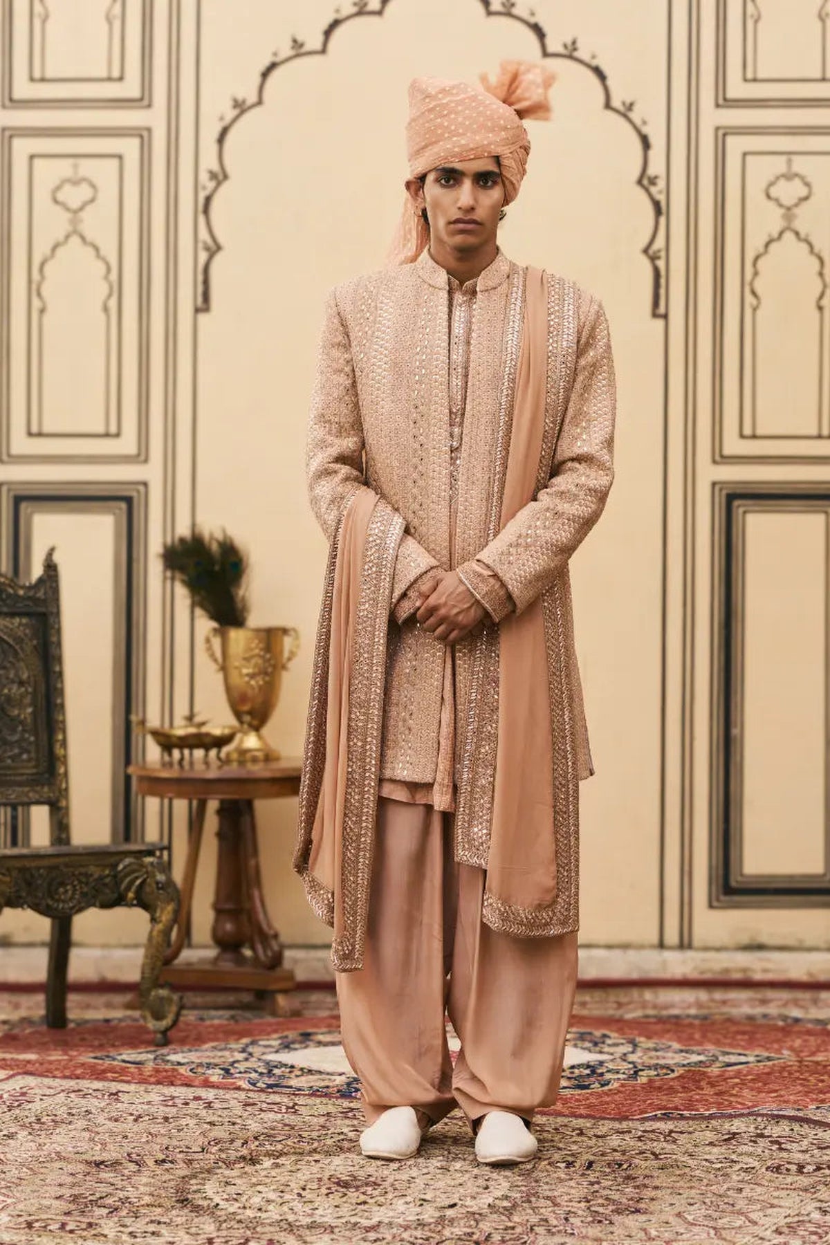 Prawal Chikankari Sherwani Set