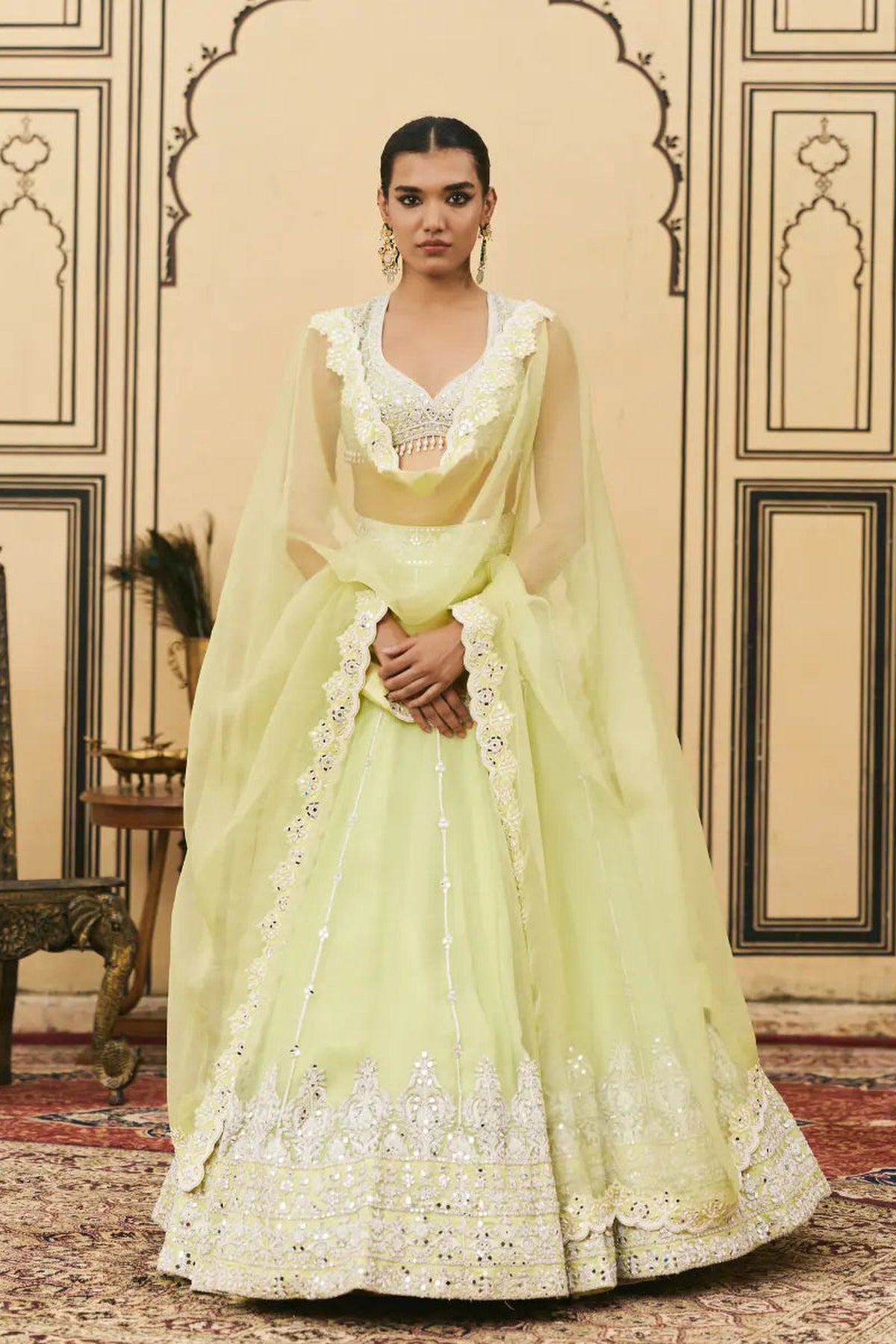 Pudina Organza Lehenga Set