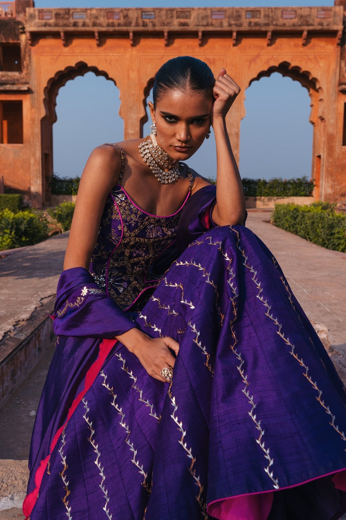 Baingani Chadi Lehenga Set
