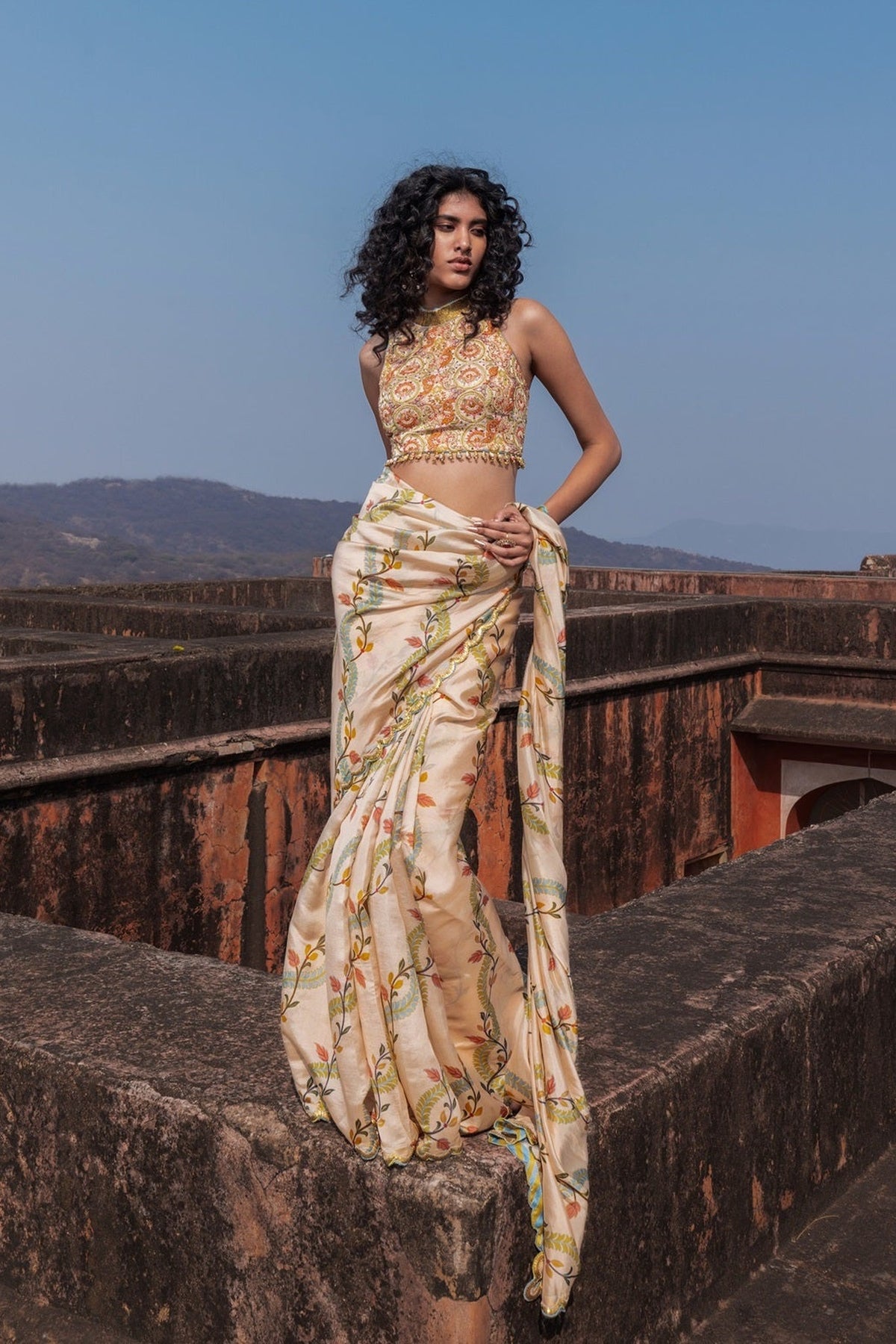 Classic Printed Saree Set