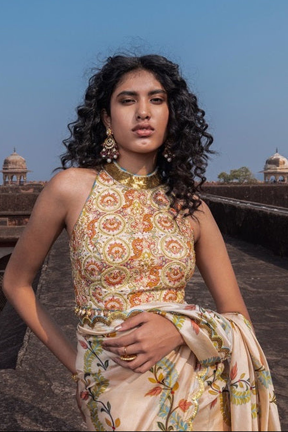 Classic Printed Saree Set