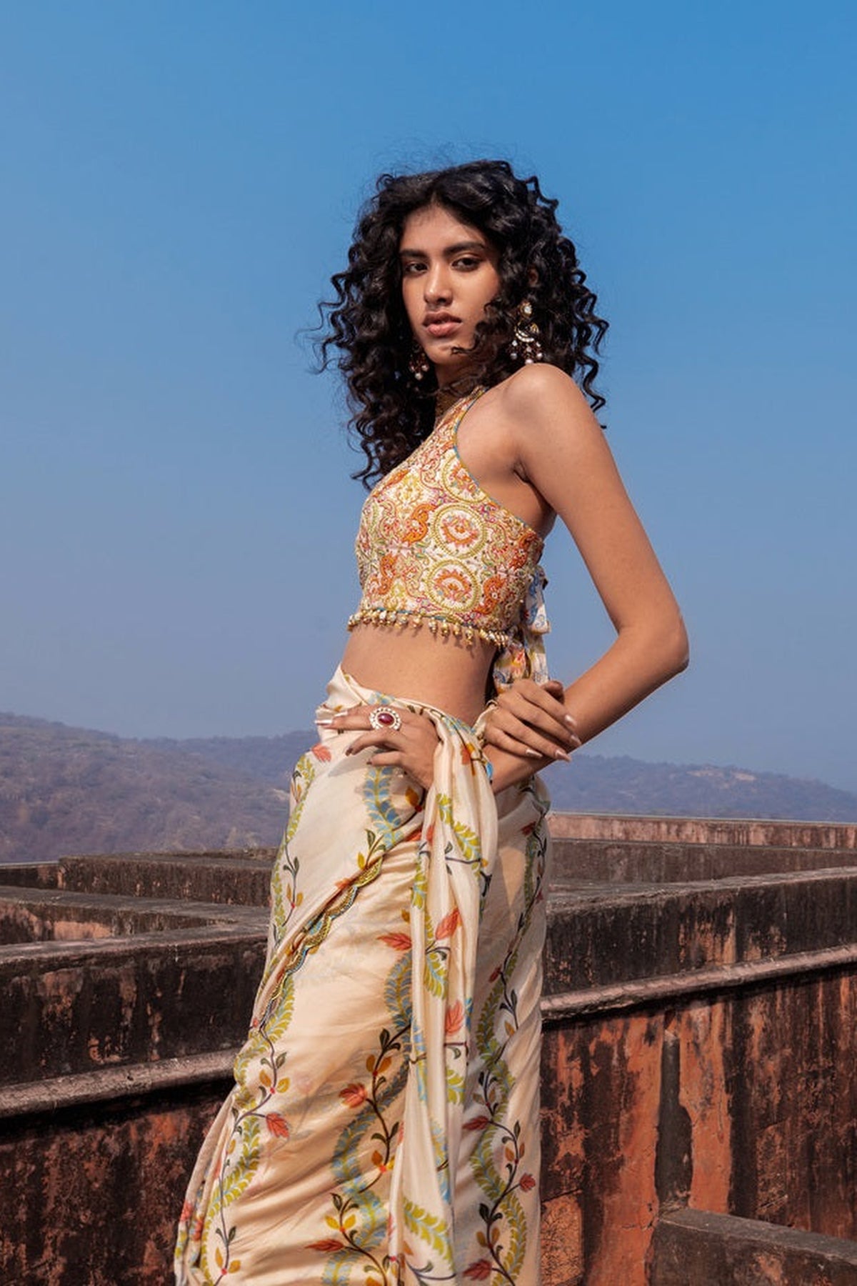 Classic Printed Saree Set