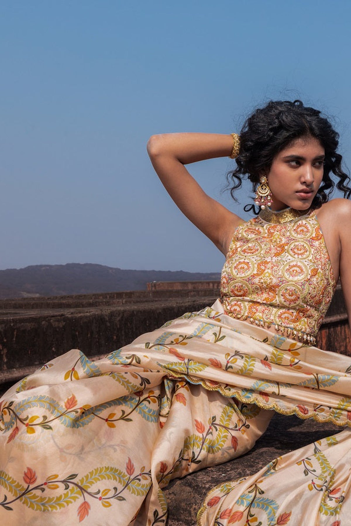 Classic Printed Saree Set