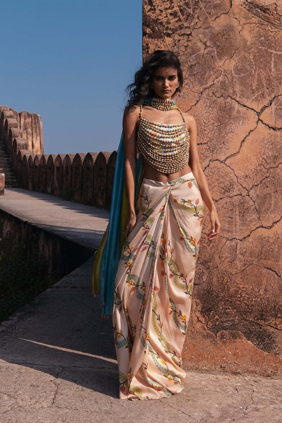 Noor Drape Skirt Set