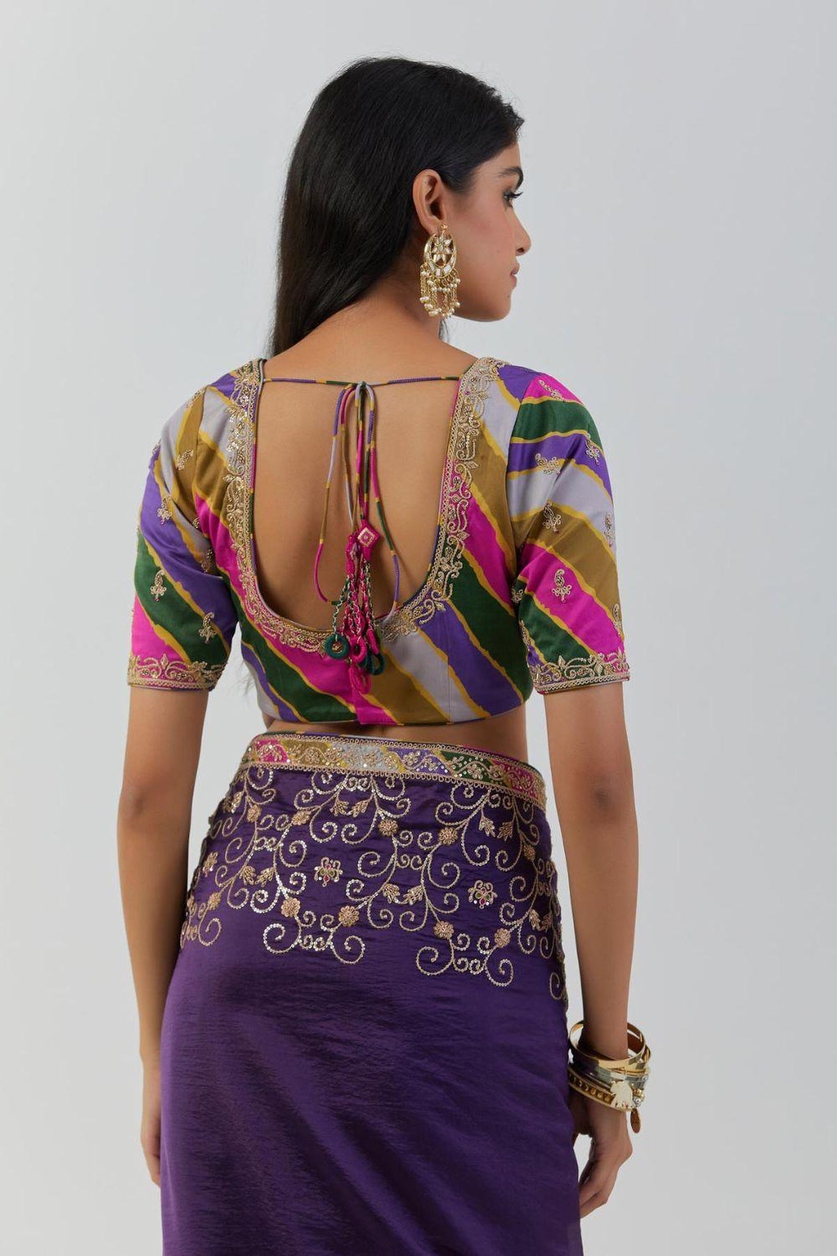 Purple Saree Set