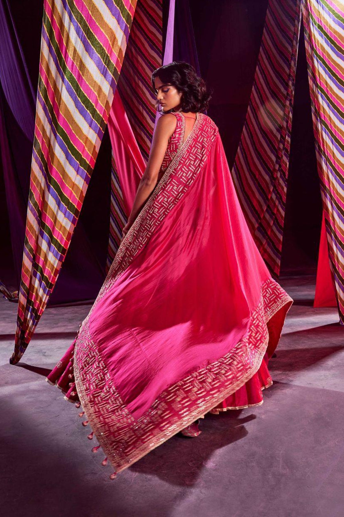 Rani Pink Heavy Lehenga Paired With Blouse & Dupatta