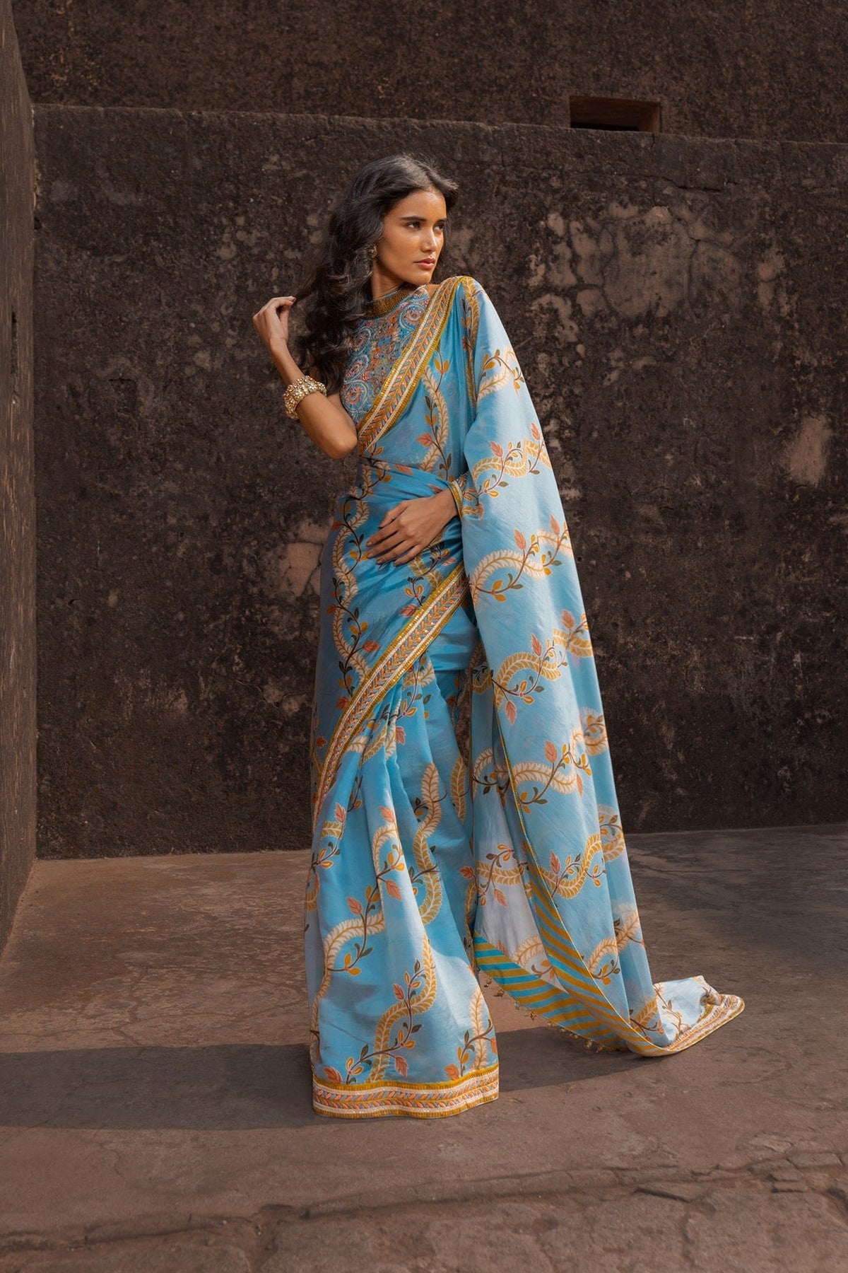 Classic Printed Saree Set