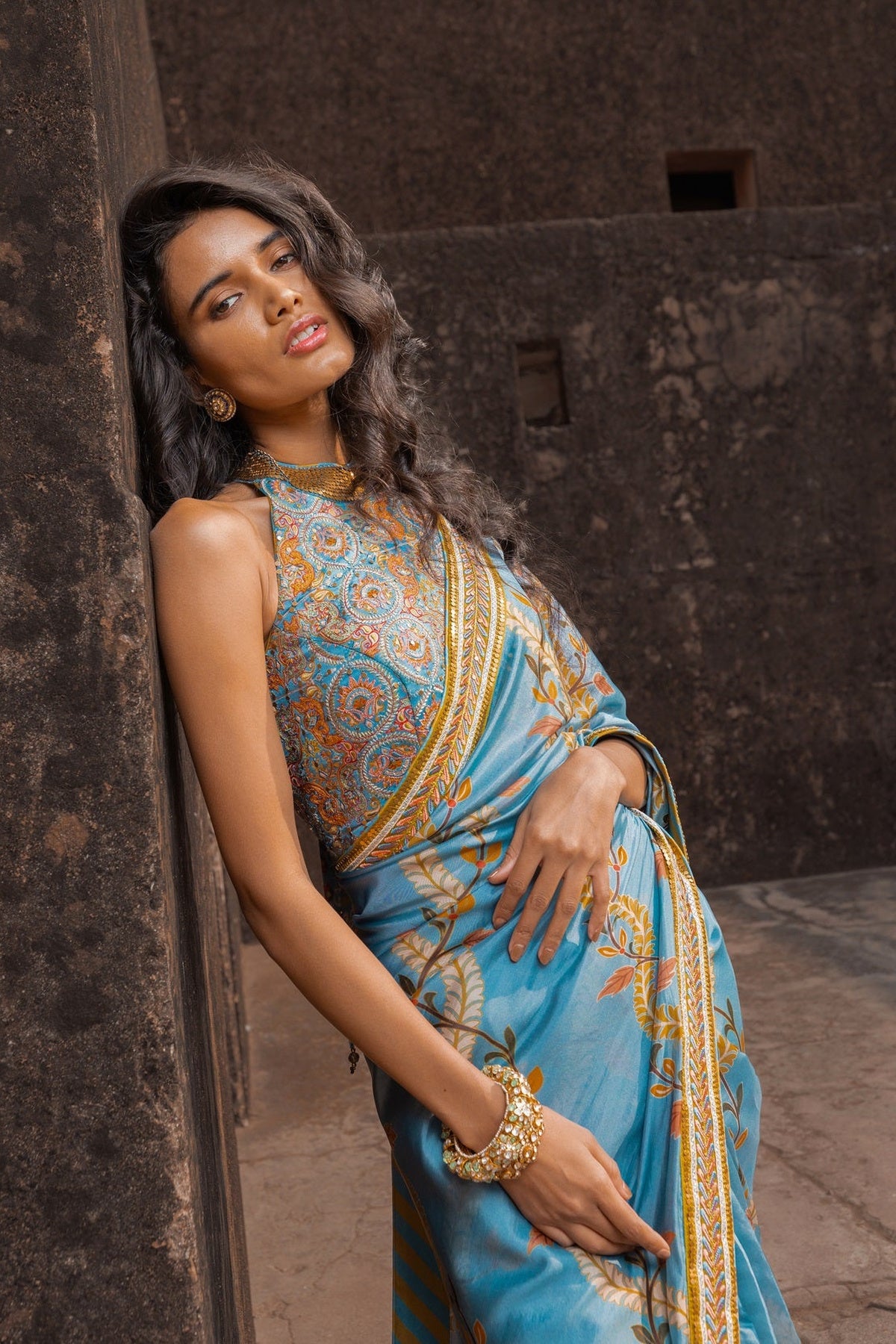 Classic Printed Saree Set