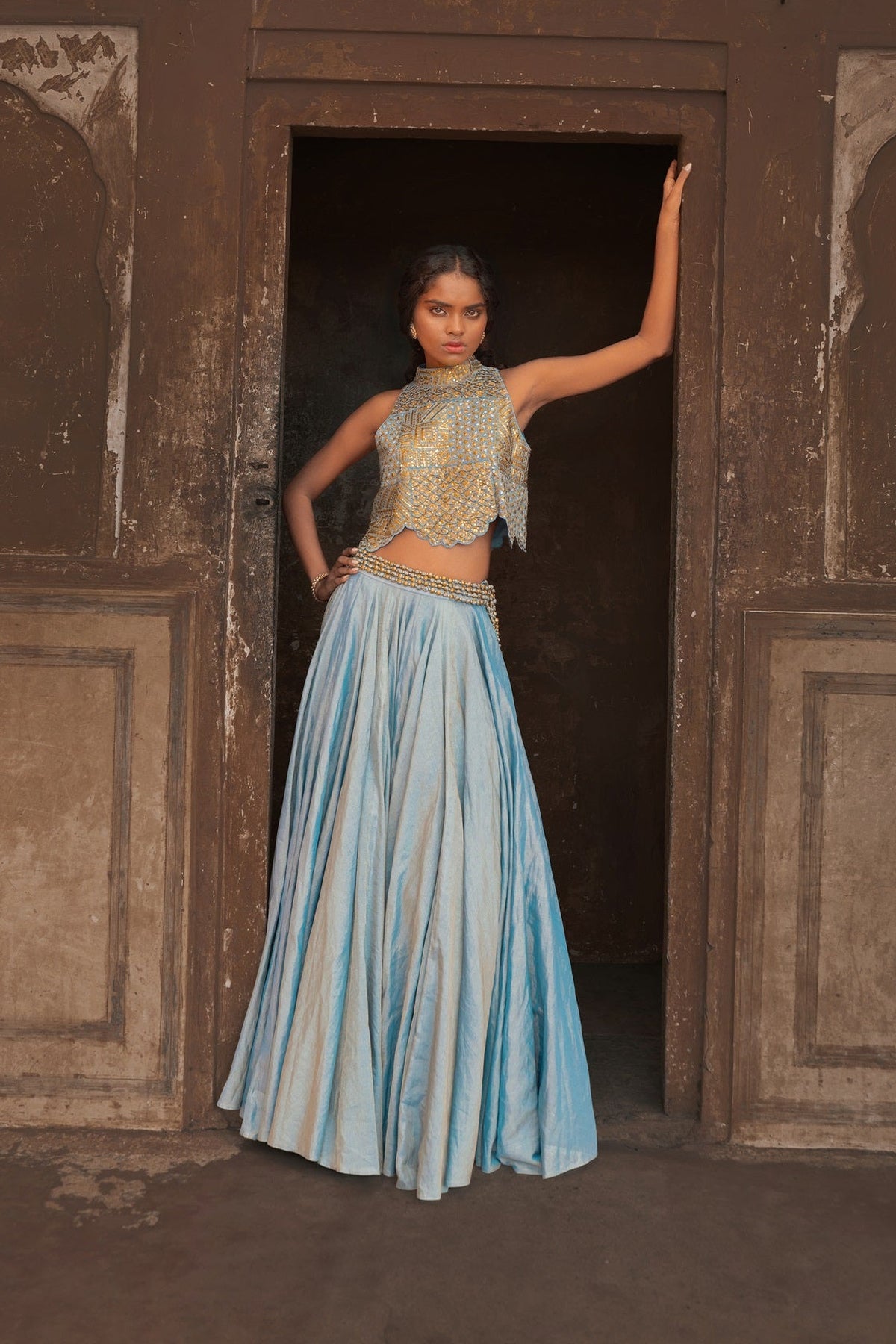 Artistic Coin Top And Skirt