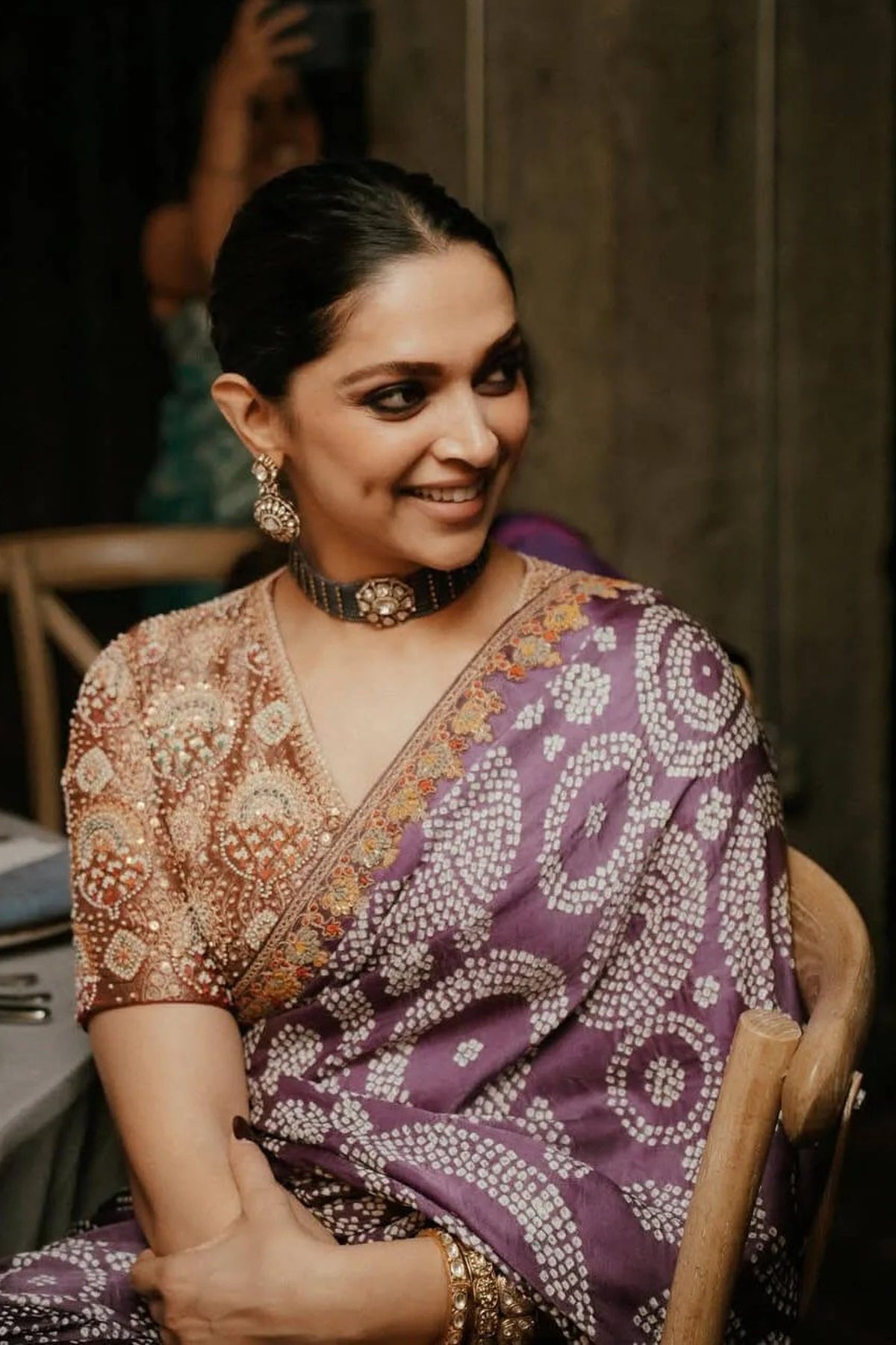 Purple Bandhani Saree