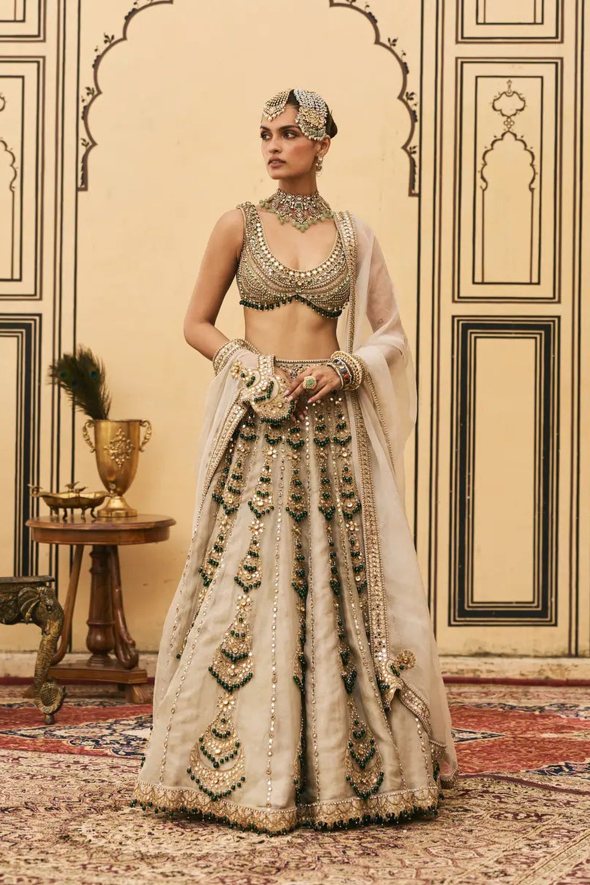 Rajat Paasa Tissue Lehenga Set