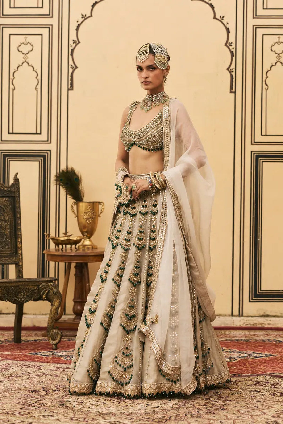 Rajat Paasa Tissue Lehenga Set